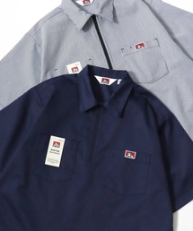 BEN DAVIS/ベンデイビス 1/2 ZIP SS SHIRT/オーバーサイズ TCツイル ワーク ハーフジップ 半袖シャツ/レディース メンズ