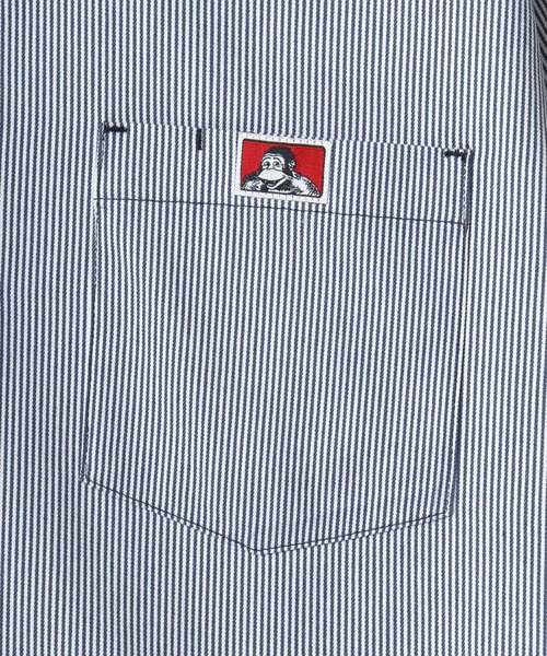 BEN DAVIS（ベンデイビス）の「BEN DAVIS/ベンデイビス 1/2 ZIP SS SHIRT/オーバーサイズ TCツイル ワーク ハーフジップ 半袖シャツ/レディース メンズ（シャツ/ブラウス・メンズ・ブラック/ベージュ/ストライプ/ネイビー・M/XL/L）」の17枚目の写真