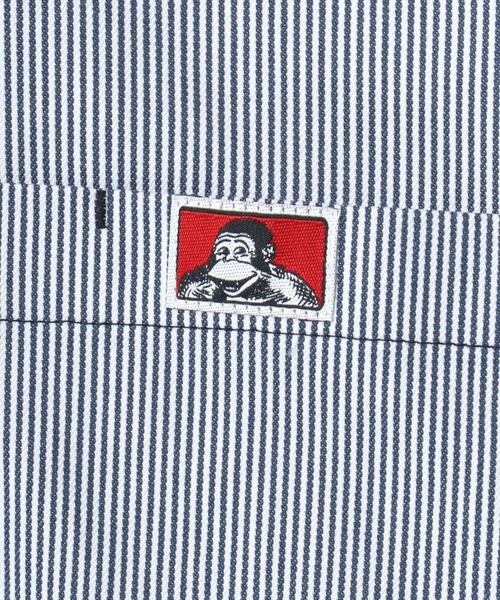 BEN DAVIS（ベンデイビス）の「BEN DAVIS/ベンデイビス 1/2 ZIP SS SHIRT/オーバーサイズ TCツイル ワーク ハーフジップ 半袖シャツ/レディース メンズ（シャツ/ブラウス・メンズ・ブラック/ベージュ/ストライプ/ネイビー・M/XL/L）」の18枚目の写真