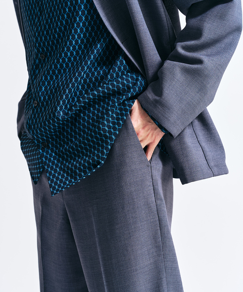 417 EDIFICE（フォーワンセブンエディフィス）の「【EVALET / エバレット】 メッシュスリムパンツ　"セットアップ着用可能"（スラックス・メンズ・グレー/チャコールグレー/ベージュ・LARGE/MEDIUM/SMALL）」の15枚目の写真