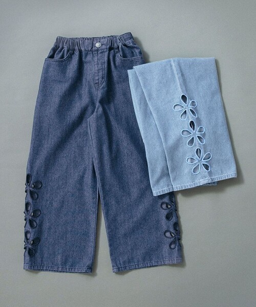 BRANSHES(ブランシェス)の「お花カットモチーフデニムパンツ(デニムパンツ・キッズ・サックスブルー/ブルー・120/110/100/150/140/130)」の15枚目の写真