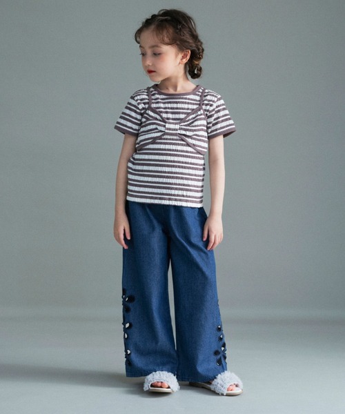 BRANSHES(ブランシェス)の「お花カットモチーフデニムパンツ(デニムパンツ・キッズ・サックスブルー/ブルー・120/110/100/150/140/130)」の19枚目の写真