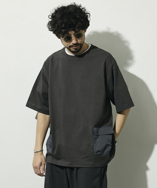Firsthand(ファーストハンド)の「Firsthand/ファーストハンド 6オンス サイドポケット スピンドル ショートスリーブ Tシャツ / ビッグシルエット(Tシャツ/カットソー・メンズ・ホワイト/ブラック/グレー/チャコールグレー/ネイビー・LARGE/MEDIUM)」の1枚目の写真