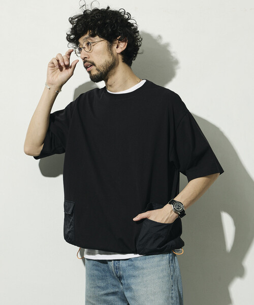 Firsthand(ファーストハンド)の「Firsthand/ファーストハンド 6オンス サイドポケット スピンドル ショートスリーブ Tシャツ / ビッグシルエット(Tシャツ/カットソー・メンズ・ホワイト/ブラック/グレー/チャコールグレー/ネイビー・LARGE/MEDIUM)」の7枚目の写真
