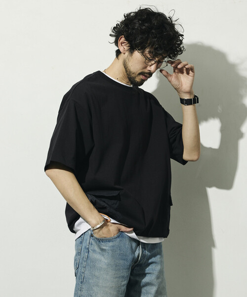 Firsthand(ファーストハンド)の「Firsthand/ファーストハンド 6オンス サイドポケット スピンドル ショートスリーブ Tシャツ / ビッグシルエット(Tシャツ/カットソー・メンズ・ホワイト/ブラック/グレー/チャコールグレー/ネイビー・LARGE/MEDIUM)」の13枚目の写真