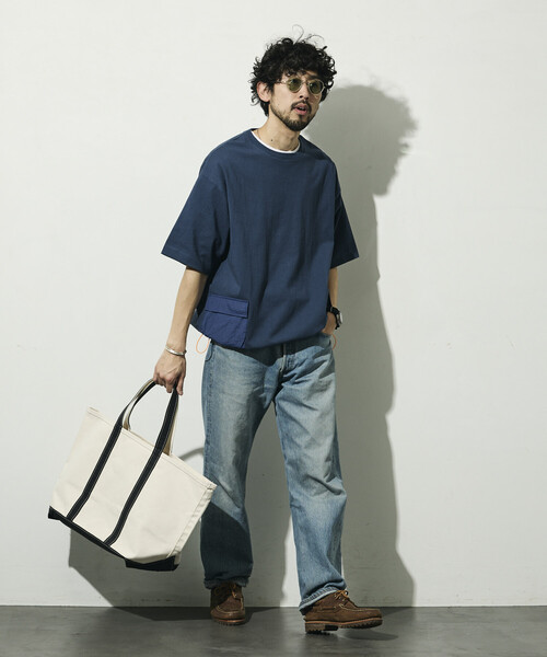 Firsthand(ファーストハンド)の「Firsthand/ファーストハンド 6オンス サイドポケット スピンドル ショートスリーブ Tシャツ / ビッグシルエット(Tシャツ/カットソー・メンズ・ホワイト/ブラック/グレー/チャコールグレー/ネイビー・LARGE/MEDIUM)」の21枚目の写真
