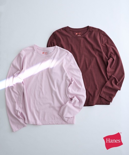 HANES(ヘインズ)の「【Hanes】2P Hanes Japan Fit for HER クルーネックロングスリーブT(Tシャツ/カットソー・レディース・その他2/その他1・L/M)」の1枚目の写真