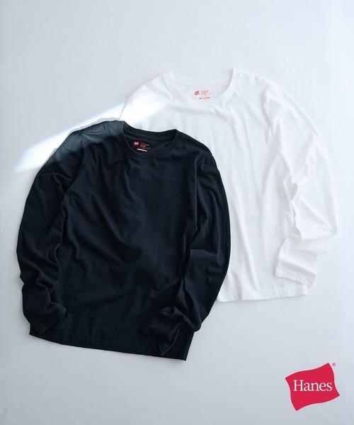 HANES(ヘインズ)の「【Hanes】2P Hanes Japan Fit for HER クルーネックロングスリーブT(Tシャツ/カットソー・レディース・その他2/その他1・L/M)」の2枚目の写真