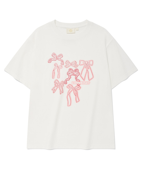 COVERNAT WOMAN(カバーナットウーマン)の「ウーマンリボングラフィックTシャツホワイト(Tシャツ/カットソー・レディース・その他・WS/WM)」の2枚目の写真
