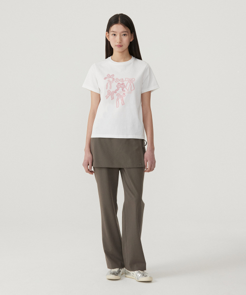 COVERNAT WOMAN(カバーナットウーマン)の「ウーマンリボングラフィックTシャツホワイト(Tシャツ/カットソー・レディース・その他・WS/WM)」の4枚目の写真