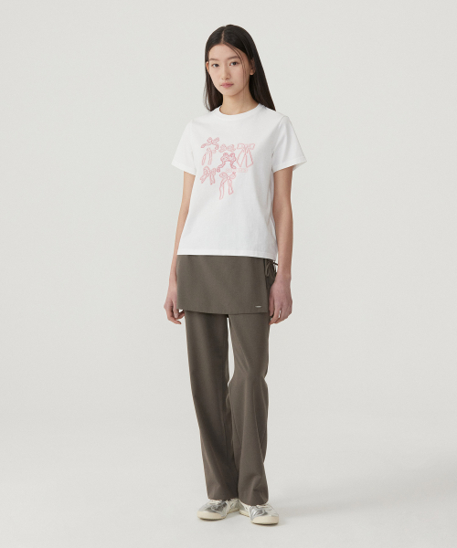 COVERNAT WOMAN(カバーナットウーマン)の「ウーマンリボングラフィックTシャツホワイト(Tシャツ/カットソー・レディース・その他・WS/WM)」の5枚目の写真