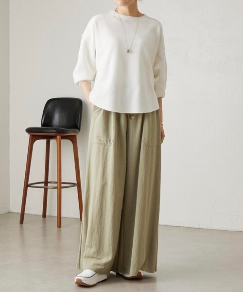 LIVETART（リヴェタート）の「スムースニットトレーナー（Tシャツ/カットソー・レディース・ホワイト/ブラック/グリーン・FREE）」の5枚目の写真