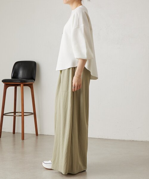 LIVETART（リヴェタート）の「スムースニットトレーナー（Tシャツ/カットソー・レディース・ホワイト/ブラック/グリーン・FREE）」の6枚目の写真