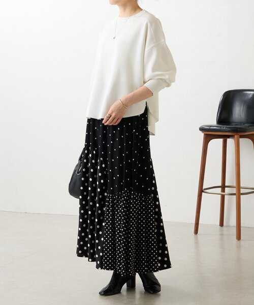 LIVETART（リヴェタート）の「スムースニットトレーナー（Tシャツ/カットソー・レディース・ホワイト/ブラック/グリーン・FREE）」の9枚目の写真