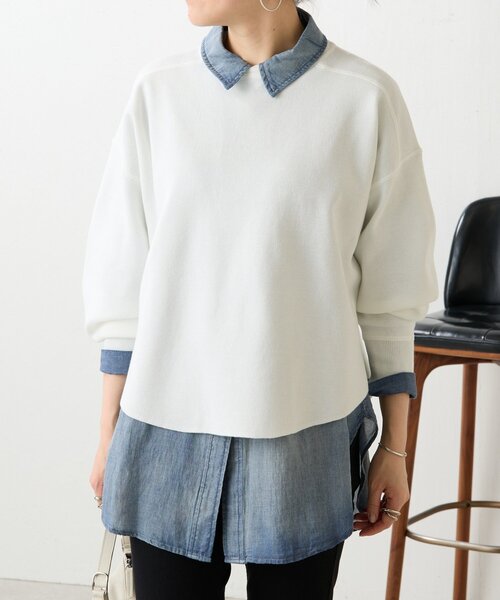 LIVETART（リヴェタート）の「スムースニットトレーナー（Tシャツ/カットソー・レディース・ホワイト/ブラック/グリーン・FREE）」の11枚目の写真