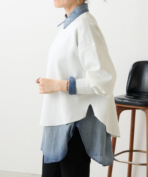 LIVETART（リヴェタート）の「スムースニットトレーナー（Tシャツ/カットソー・レディース・ホワイト/ブラック/グリーン・FREE）」の12枚目の写真