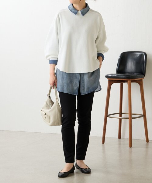 LIVETART（リヴェタート）の「スムースニットトレーナー（Tシャツ/カットソー・レディース・ホワイト/ブラック/グリーン・FREE）」の14枚目の写真