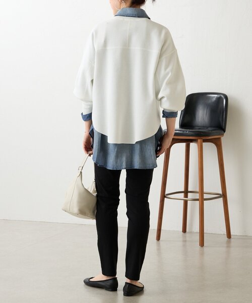 LIVETART（リヴェタート）の「スムースニットトレーナー（Tシャツ/カットソー・レディース・ホワイト/ブラック/グリーン・FREE）」の16枚目の写真