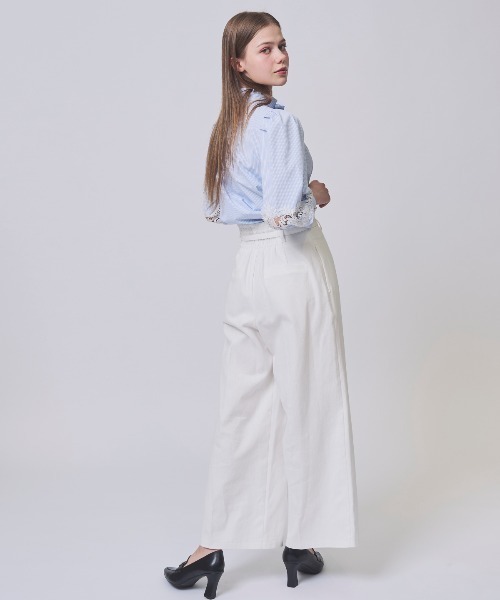 SWINGLE（スウィングル）の「ベルテッドセンタープレスワイドパンツ（その他パンツ・レディース・チャコールグレー/オフホワイト/ミント・SMALL/MEDIUM）」の5枚目の写真