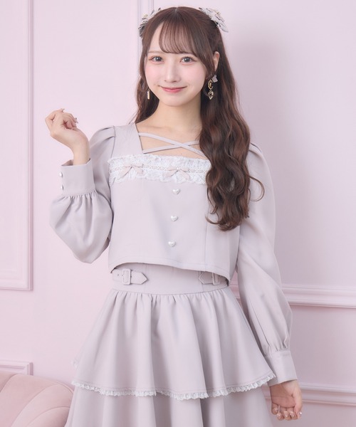 ROJITA（ロジータ）の「はしごレースティアードセットアップ（セットアップ・レディース・ミント/ブラック/ピンク・FREE）」の18枚目の写真