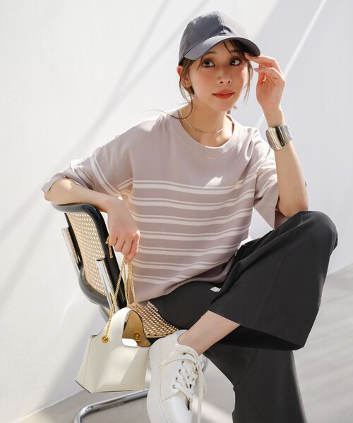 ANY SIS（エニィスィス）の「【アイスタッチ】ボートネックニット プルオーバー（ニット/セーター・レディース・スカイブルー系/ベージュ系2/イエロー系/ホワイト系9/グレー系/ネイビー系9/レッド系/ライトグレー系2・MEDIUM）」の3枚目の写真