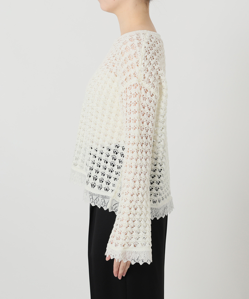 IENA LA BOUCLE（イエナラブークル）の「IENA LA BOUCLE パターンレース編みニット（ニット/セーター・レディース・ホワイト・FREE）」の14枚目の写真