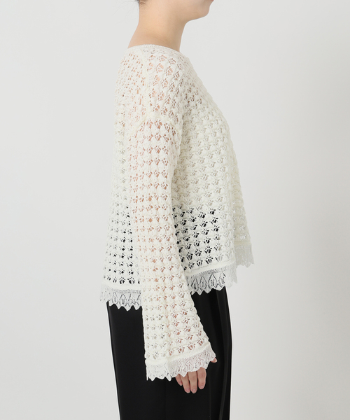 IENA LA BOUCLE（イエナラブークル）の「IENA LA BOUCLE パターンレース編みニット（ニット/セーター・レディース・ホワイト・FREE）」の16枚目の写真