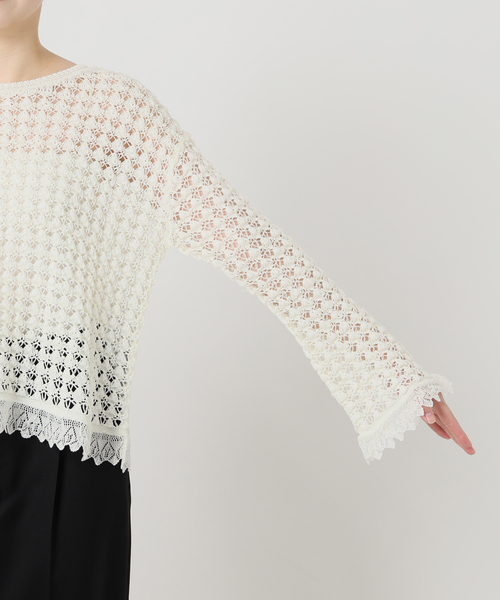 IENA LA BOUCLE（イエナラブークル）の「IENA LA BOUCLE パターンレース編みニット（ニット/セーター・レディース・ホワイト・FREE）」の17枚目の写真