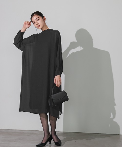喪服・礼服】日本製生地使用 洗える防しわリボンデザインワンピース 
