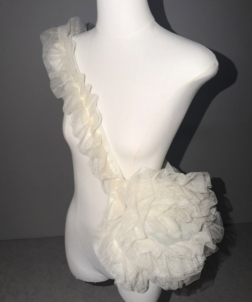 me+em select(ミームセレクト)の「【 2color 】チュールフリルショルダーボディバッグ/ tulle frill shoulder body bag(ショルダーバッグ・レディース・ブラック/アイボリー・FREE)」の18枚目の写真