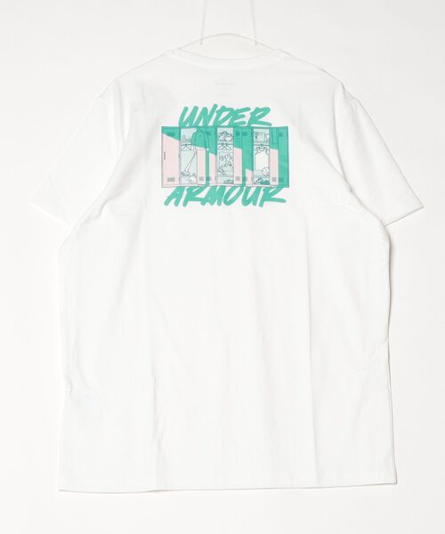 UNDER ARMOUR（アンダーアーマー）の「【別注】アンダーアーマー  UAパフォーマンスコットン ロッカー グラフィック ショートスリーブ Tシャツ 限定コラボ（Tシャツ/カットソー・メンズ・グリーン/ホワイト/ネイビー/ダークグレー・S/M/L/LL/3L）」の8枚目の写真