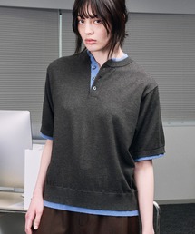 selle glant | LAYERED STYLE HENRY NECK KNIT/レイヤードスタイルヘンリーネックニット(ニット/セーター)