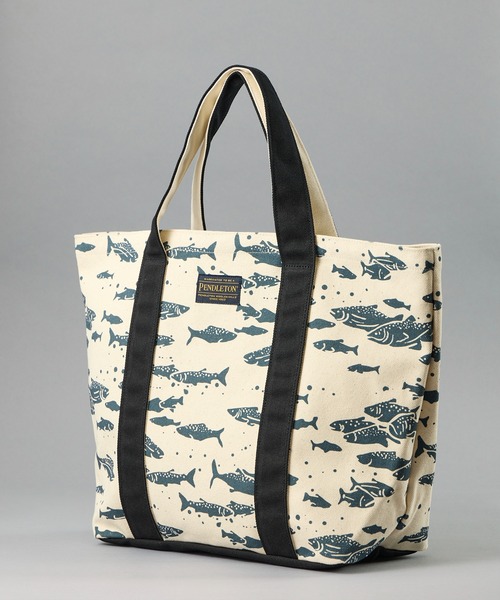PENDLETON(ペンドルトン)の「【 PENDLETON / ペンドルトン 】SALMON CANVAS LARGE TOTE / サーモンキャンバスラージトート(トートバッグ・レディース・ブラック/ブルー・FREE)」の6枚目の写真