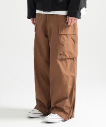 Nylon RIB Wide Pocket Pants - CAMEL