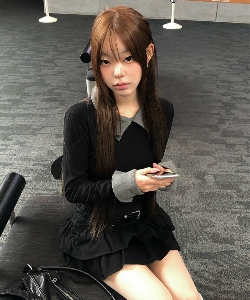 anyonemore(エニワンモア)の「ティアードフリルミニスカート+ベルトセット(スカート・レディース・ブラック・LARGE/MEDIUM/SMALL)」の12枚目の写真