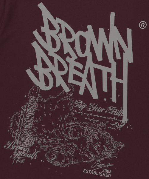 BROWNBREATH（ブラウンブレス）の「SLEEPY TAG TEE - BURGUNDY（Tシャツ/カットソー・レディース・その他・SMALL/MEDIUM/LARGE/X-LARGE）」の6枚目の写真