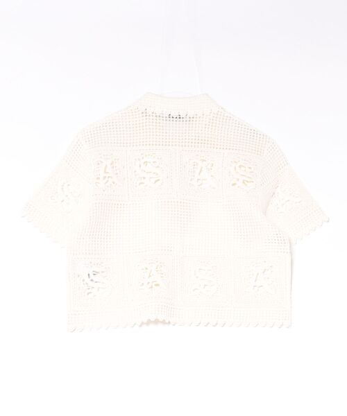 ALLSAINTS(オールセインツ)の「KYRA CROCHET CROPPED POLO | KYRA クロシェ クロップド ポロ(ポロシャツ・レディース・ホワイト・XS/S/M)」の7枚目の写真