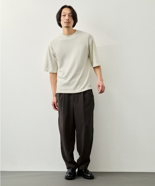 CITY TOKYO(シティトウキョウ)の「【CITY TOKYO】Multi-flex ワイドテーパードパンツ(スラックス・メンズ・ブラック/ダークブラウン・1/2)」の11枚目の写真