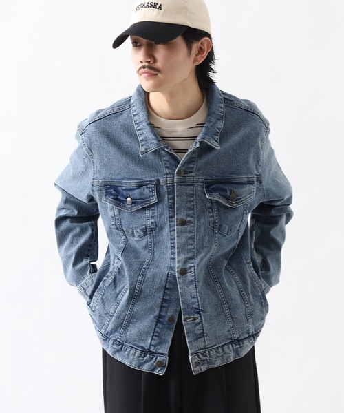 FUNALIVE(ファンアライブ)の「HANES Gジャン ストレッチデニム キングサイズ(デニムジャケット・メンズ・ブルー/サックスブルー/ブラック・2L/4L/3L/5L)」の8枚目の写真