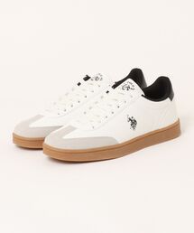 JEANS MATE（ジーンズメイト）の「【U.S. POLO ASSN./ユーエスポロアッスン】ジャーマンスニーカー ブランドロゴ ローカット PUレザー シンプル きれいめ カジュアル 通勤 通学（スニーカー）」