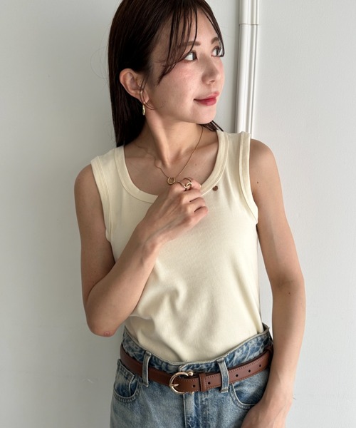 MYMOOD.(マイムード)の「コーデを選ばない◎ベーシックテレコタンクトップ(タンクトップ・レディース・ホワイト/ブラック/ライトグレー/アイボリー・FREE)」の17枚目の写真