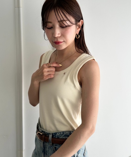 MYMOOD.(マイムード)の「コーデを選ばない◎ベーシックテレコタンクトップ(タンクトップ・レディース・ホワイト/ブラック/ライトグレー/アイボリー・FREE)」の19枚目の写真