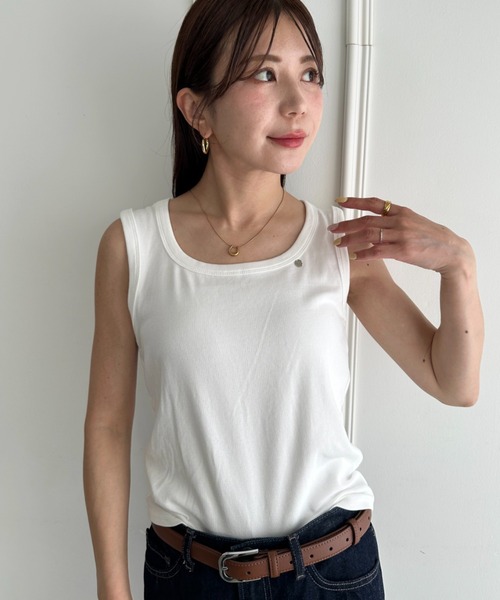 MYMOOD.(マイムード)の「コーデを選ばない◎ベーシックテレコタンクトップ(タンクトップ・レディース・ホワイト/ブラック/ライトグレー/アイボリー・FREE)」の5枚目の写真
