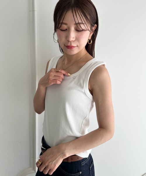 MYMOOD.(マイムード)の「コーデを選ばない◎ベーシックテレコタンクトップ(タンクトップ・レディース・ホワイト/ブラック/ライトグレー/アイボリー・FREE)」の8枚目の写真
