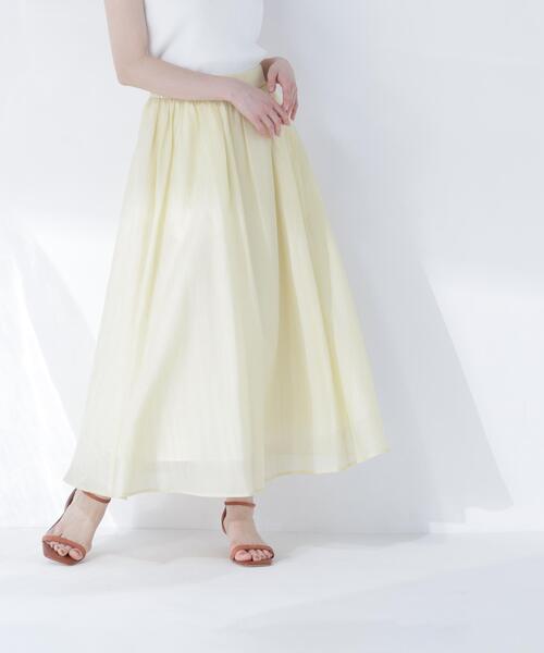NATURAL BEAUTY BASIC(ナチュラルビューティーベーシック)の「サマーフレアスカート(スカート・レディース・イエロー/ブラック/オフホワイト・フリ-)」の3枚目の写真