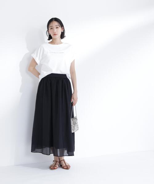 NATURAL BEAUTY BASIC(ナチュラルビューティーベーシック)の「サマーフレアスカート(スカート・レディース・イエロー/ブラック/オフホワイト・フリ-)」の10枚目の写真