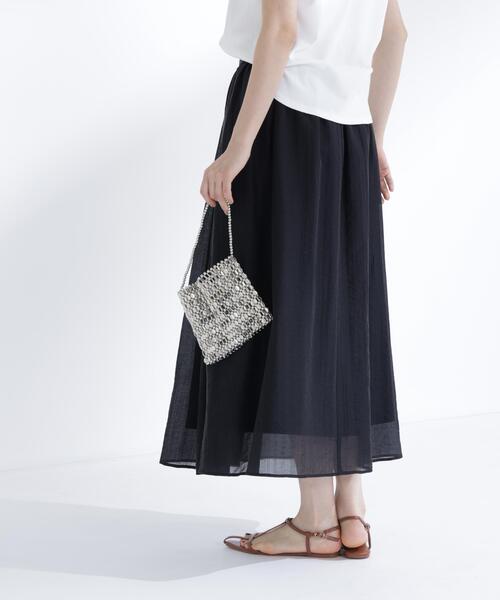 NATURAL BEAUTY BASIC(ナチュラルビューティーベーシック)の「サマーフレアスカート(スカート・レディース・イエロー/ブラック/オフホワイト・フリ-)」の6枚目の写真