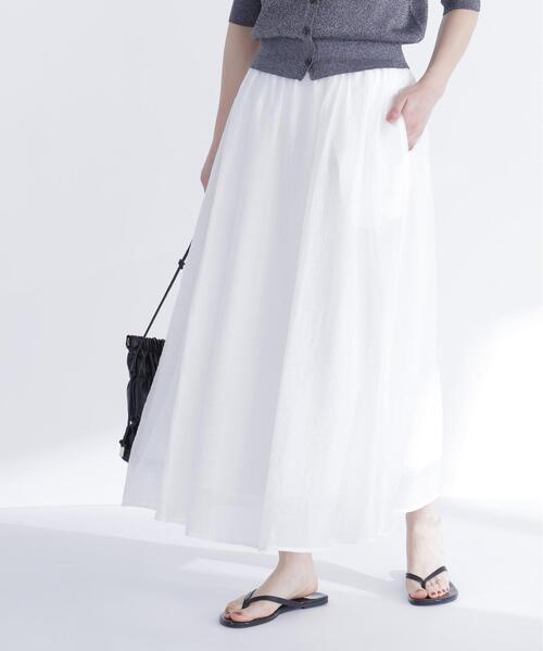 NATURAL BEAUTY BASIC(ナチュラルビューティーベーシック)の「サマーフレアスカート(スカート・レディース・イエロー/ブラック/オフホワイト・フリ-)」の16枚目の写真