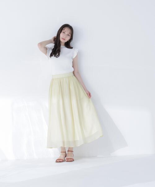 NATURAL BEAUTY BASIC(ナチュラルビューティーベーシック)の「サマーフレアスカート(スカート・レディース・イエロー/ブラック/オフホワイト・フリ-)」の21枚目の写真