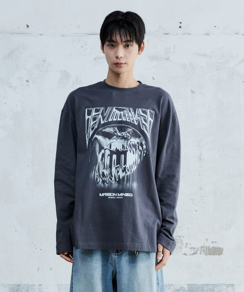 MAISON MINED(メゾンミネド)の「STICKY LONG SLEEVE CHARCOAL(Tシャツ/カットソー・メンズ・その他・SMALL/MEDIUM/LARGE)」の9枚目の写真